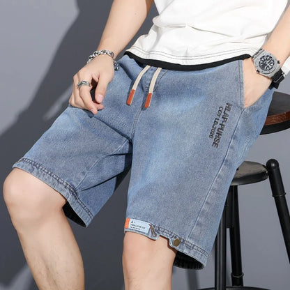 Men's Loose Baggy Denim Short Men Jeans Fashion Streetwear Hip Hop Long Capri Cargo Shorts Pocket Male pantaloons cartos