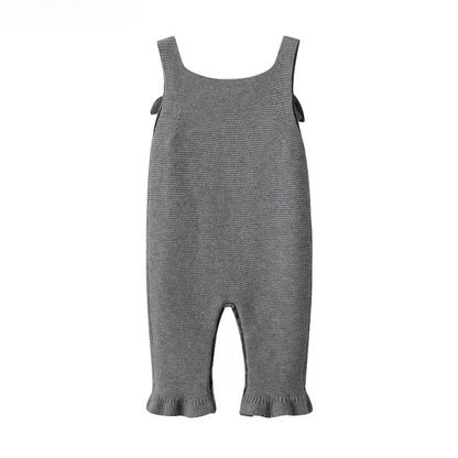 Toddler Newborn Baby Girl Jumpsuit Suspenders Costumes Outfit Knit Bodysuit Solid Color Sleeveless Knitted Sling Autumn Winter