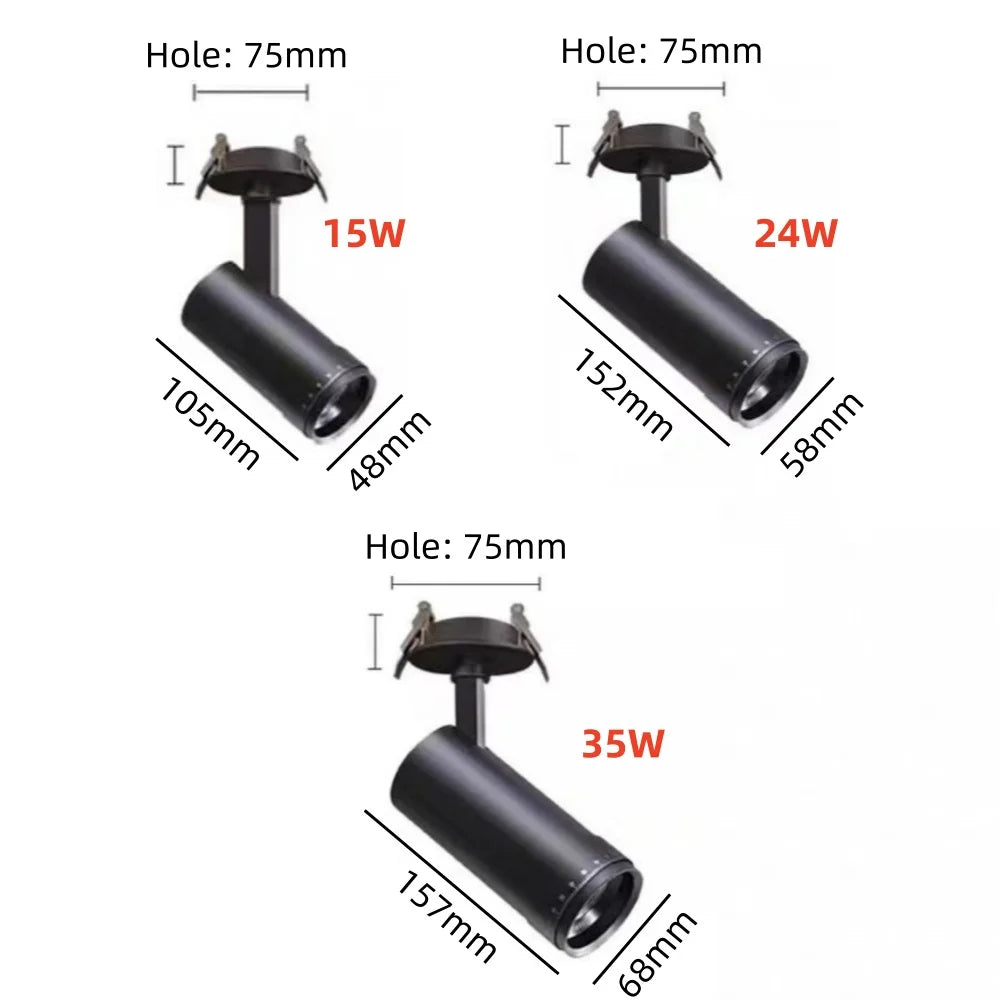 LED Focusing Exhibition Spotlight Shop Gallery Museum Adjustable Angle Wall Wash Light