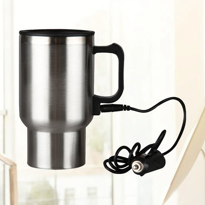 450 ML Double Sections Insulated Car Vacuum Cup Stainless Steel Heating Travel Mug For 12V Electric Beverage Container With