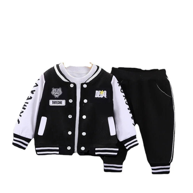 2025 New Kids Baseball Clothing Sets Boys Girls Casual Sports Suit Coat Pant 2Pcs Spring Autumn Thin Baby Tracksuit Outfits 1-4Y