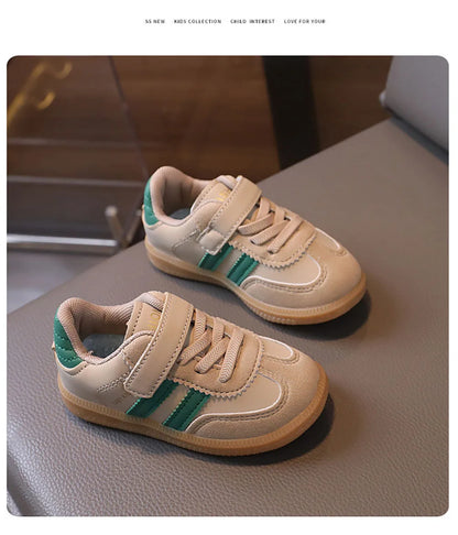 PU Leather Sport Shoes For Children Soft-soled Waterproof Girl's Sneakers Ergonomics Anti-slippery Toddler Shoes For Kids