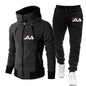Men's Winter Tracksuit Hoody Hoodies+ Pant High Neck 2-Pcs Set Brand Casual Coldproof Male Sports Cloth Ski Sweat Suit Streetwear
