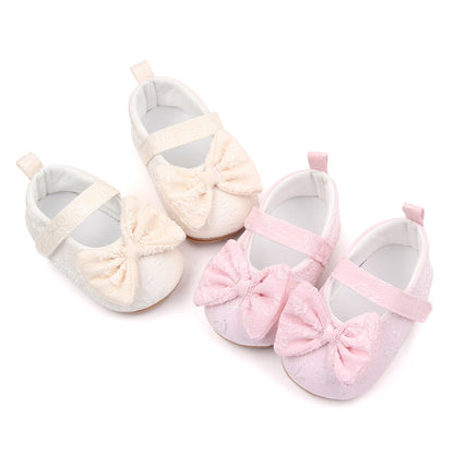 Toddler Baby Girls Sweet Princess Shoes Soft Bow knit Flower Non-slip Bottom First Walker Shoes Toddler Babies Crib Shoes