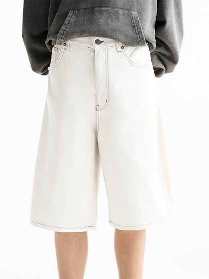 Men Denim Shorts Zipper Button Closure Summer Casual Shorts with Pockets Male Trendy Fashion Short Jeans for Streetwear Y2K 00s