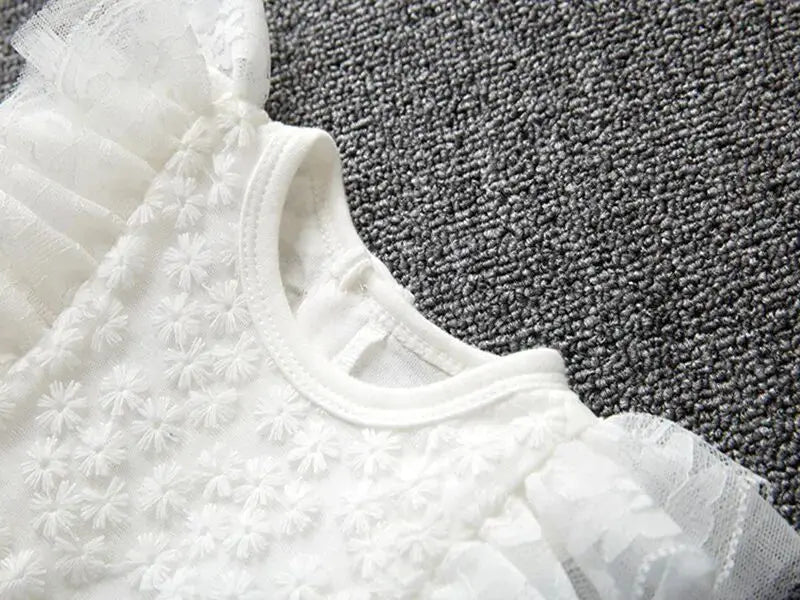 New Born Baby Girl Dress Clothes Christening Dress Classic Infant Baptism Wedding Tulle Dress for Spring Summer 0 3 6 Months