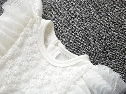 New Born Baby Girl Dress Clothes Christening Dress Classic Infant Baptism Wedding Tulle Dress for Spring Summer 0 3 6 Months