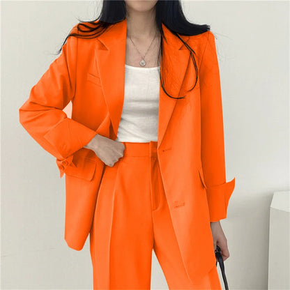 Fall Fashion Long Sleeve Blazer Mujer Pant Sets Blazers Women 2025 Casual Women's 2 Piece Outfit Set Suits Outwear