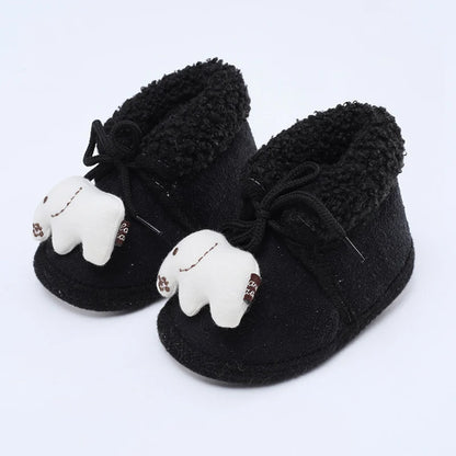 Winter Warm Newborn Baby Boy Girl Boots Cute Bear Soft Toddler Shoes First Walkers Anti-slip Booties Infant Fur Snow Boots 0-18M