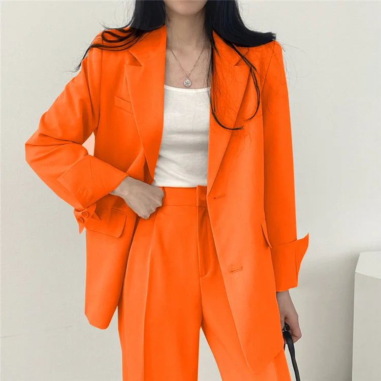 Fall Fashion Long Sleeve Blazer Mujer Pant Sets Blazers Women 2025 Casual Women's 2 Piece Outfit Set Suits Outwear