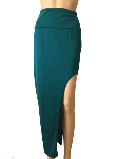 Fashion Split Skirts Women Sexy Long Sexy Skirts Open Side Split Skirt Long High Waist High Slit Maxi Skirt Black