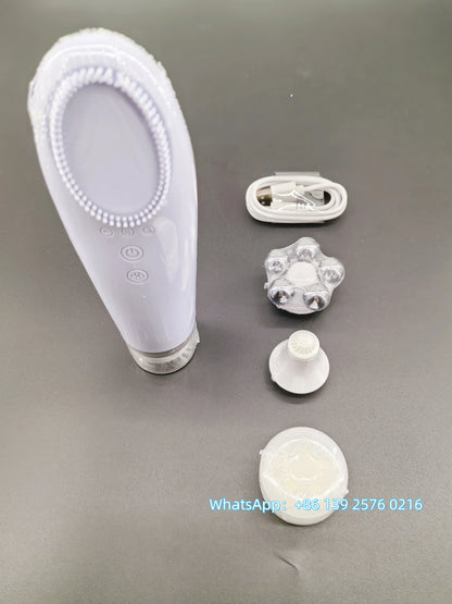 Beauty 4 in 1 Facial Skin Lifting Device Face Brush Cleanser Electric Silicone Facial Cleaning Brush for Deep Cleaning