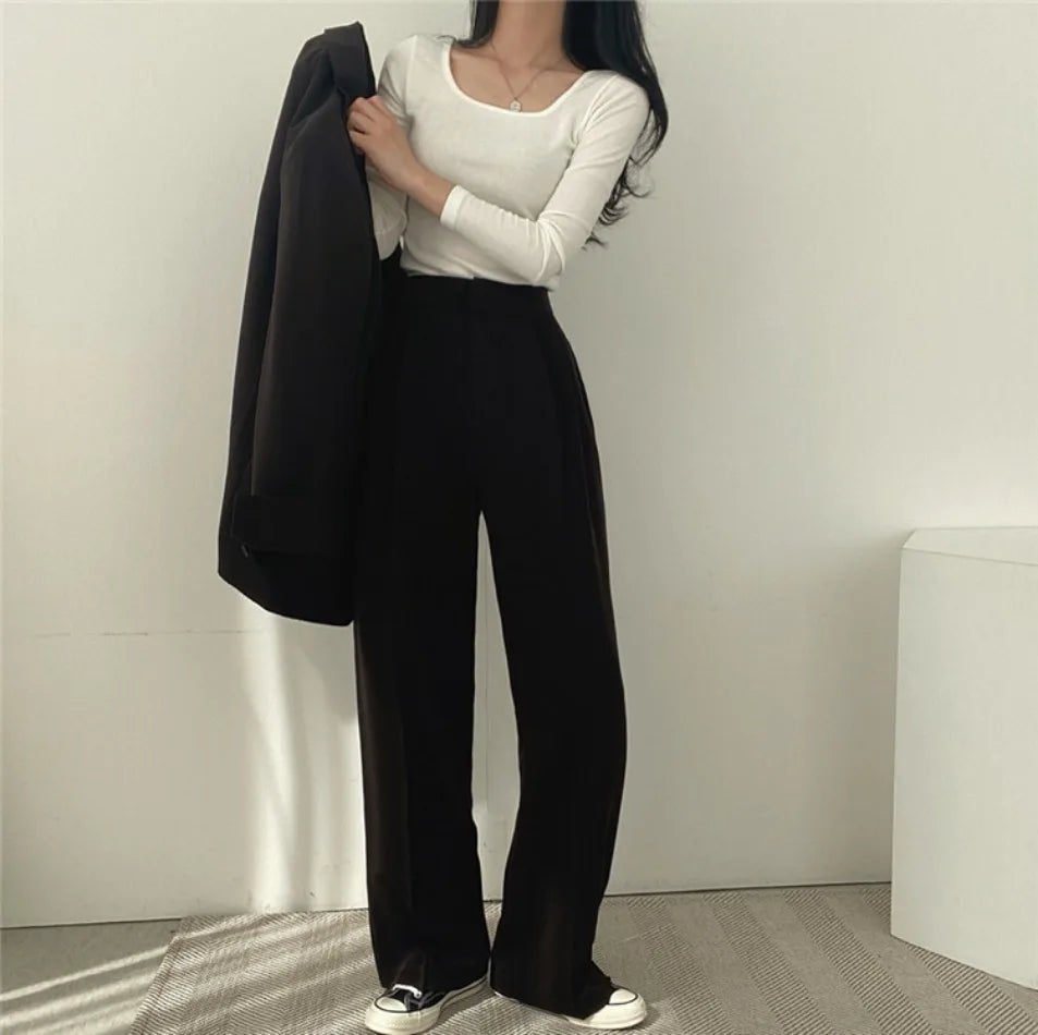 Korean Fashion Spring Women's Suits Casual Top Trousers 2 Piece Sets Women's Outfits Coats Slim Fit Blazers for Women Clothing