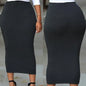Autumn Solid Color Hip-hugging Tight Skirt Mid-length Skirt Women Fashion Elegant Casual Skirts New 2025