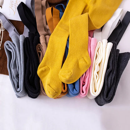 Baby Cute Knitted Tights Boys Girls Pantyhose Casual Suspender Tights Infant Toddler Autumn Spring Leggings Solid Color Clothing
