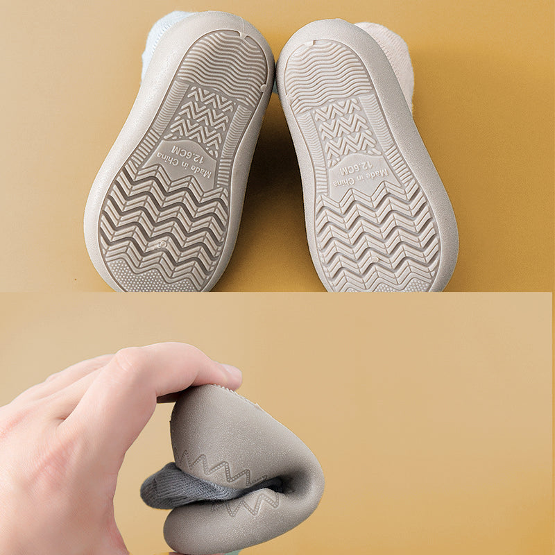 Unisex Baby Shoes First Shoes Baby Walkers Toddler First Walker Baby Girl Kids Soft Rubber Sole Baby Shoe Knit Booties Anti-slip