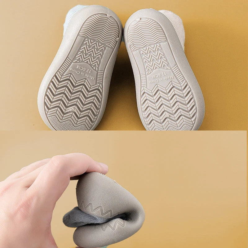 Baby Shoes First Shoes Baby Walkers Toddler First Walker Baby Girl Kids Soft Rubber Sole Baby Shoe Knit Booties Anti-slip