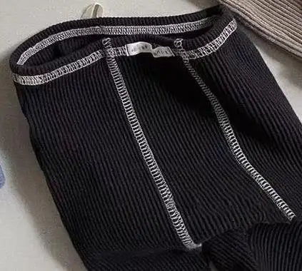 Autumn New Baby Solid Thread Leggings Cotton Boy Girl Drawstring Trousers Infant Toddler Pp Pants Newborn Casual Pants 0-24M