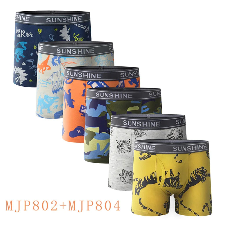 6 Pcs Baby Toddler Boys' Underwear,  100% Cotton Kids Underwear, Little Boys Briefs Soft Dinosaur Boxer Briefs