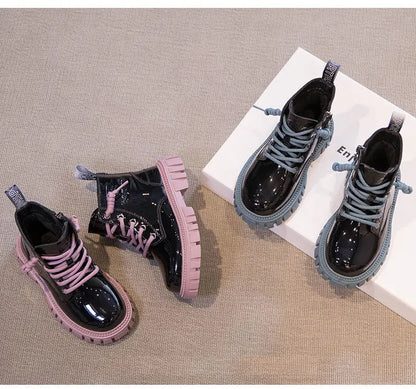 Fashion Kids Boots Girls British Style Children's Ankle Boots Autumn Winter Warm Waterproof Boys Boots 3-15 Years Old Snow Boots