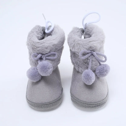 Newborn Toddler Warm Boots Winter First Walkers baby Girls Boys Shoes Soft Sole Fur Snow Booties Kids Snow Boots for 0-18M Bebe