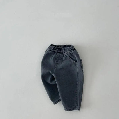 2025 Autumn New Baby Loose Jeans Solid Girls Casual Pants Infant Boys Harem Pants Newborn Toddler Packet Denim Trousers Clothes