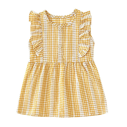 Sanlutoz Cute Princess Baby Girls Dress Comfortable Fashionable Sleeveless Kids Clothing Korean Style