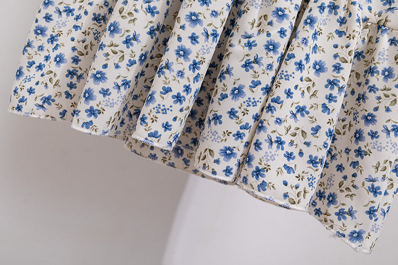 Summer Pleated Women Chiffon Dresses Casual Beach Holiday Short Sleeve Square Collar Woman Midi Dress Bohemian