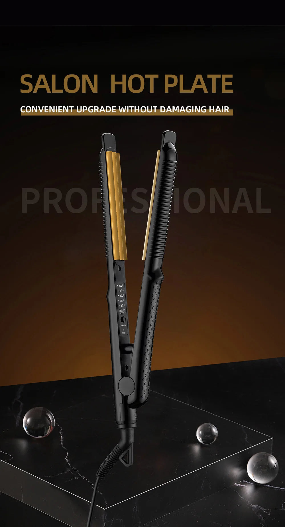 Hair Curler Iron Electric Corrugated Plate Hair Curling Iron Curls Volume Styling Tools