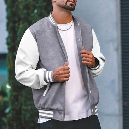 2025 New Loose Trendy Brand Baseball Jersey  Men Fashion Bomber Jacket Men's Casual Plus Size Tops Street Men's overcoat