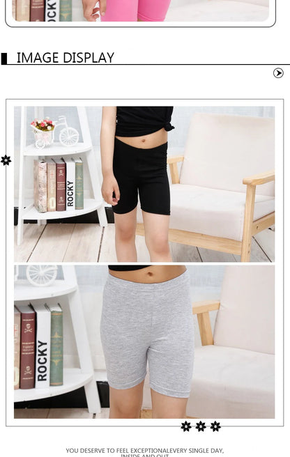 4pcs Girls Safety Pants Modal Dance Leggings Shorts 2024 Soft Candy Color Panties Girls Underwear Short tights Aged 3-12 Years