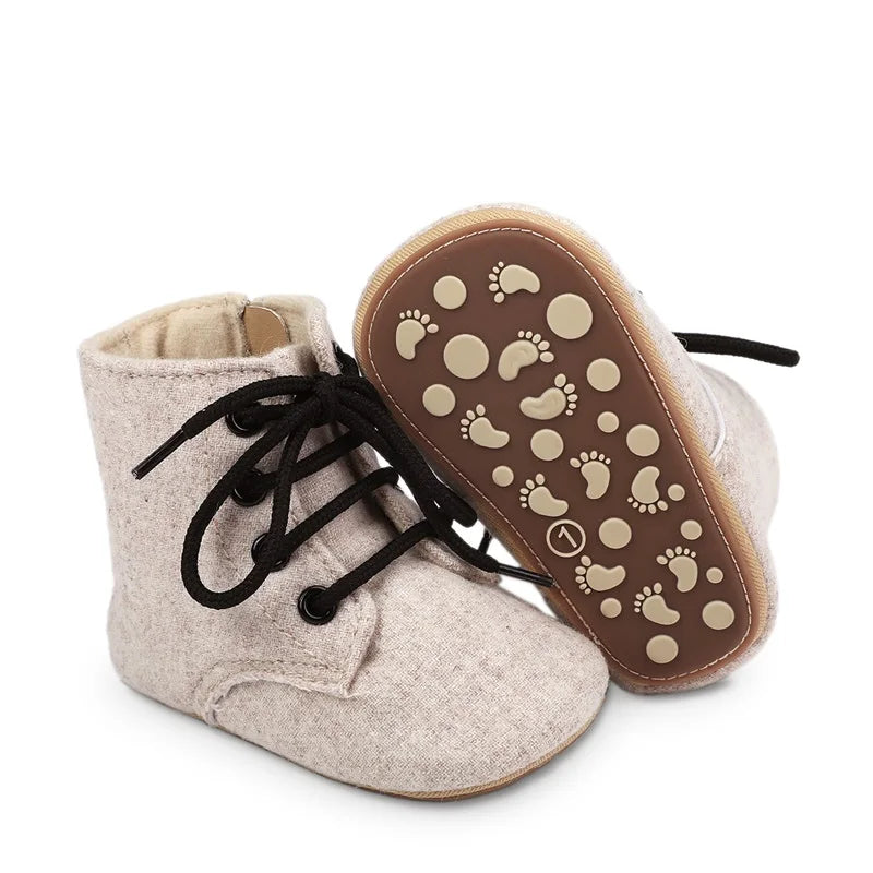 Newborn Baby Girls Winter Boots Solid Color/Houndstooth Print Ankle Boots Warm Baby Walking Shoes for Toddler Infant