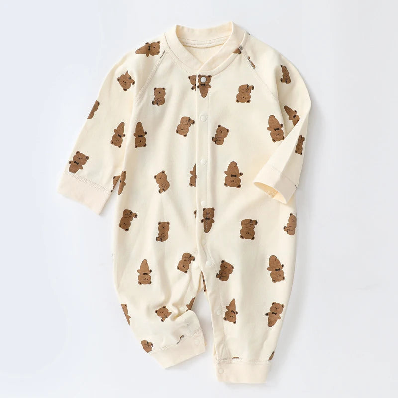 Baby Autumn Clothes Cartoon Bear Printed Romper for Boys Girl Newborn One-Pieces Clothing Cotton Toddler Bodysuit Infant Costume