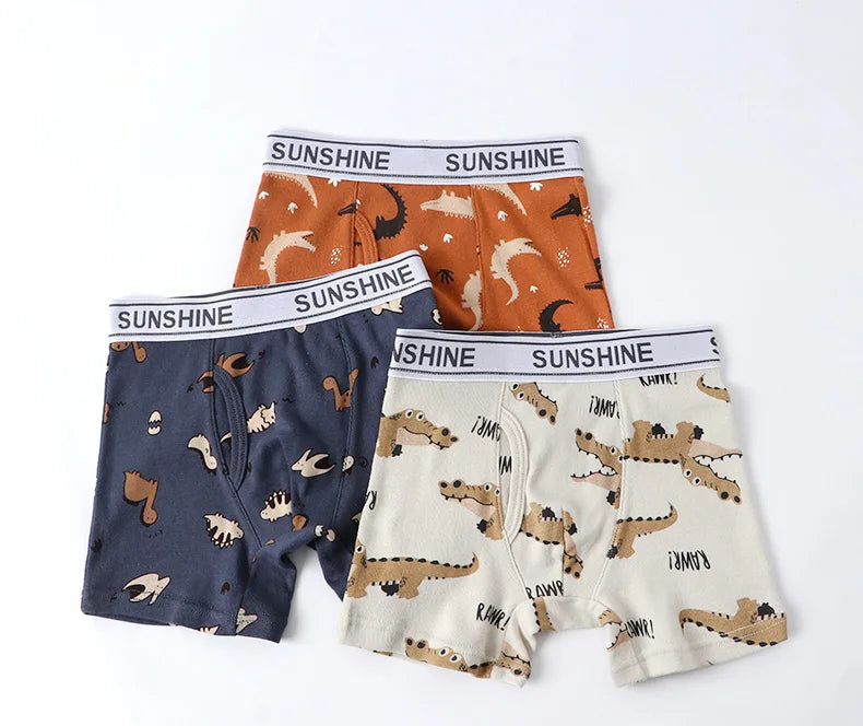 6 Pcs Baby Toddler Boys' Underwear,  100% Cotton Kids Underwear, Little Boys Briefs Soft Dinosaur Boxer Briefs