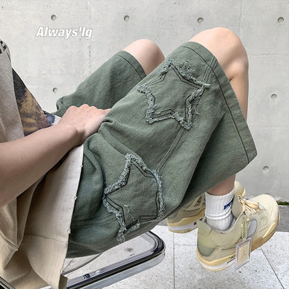 2025 Summer Shorts Men Loose spodenki meskie Vintage Denim Basic Simple Hot Sale High Waist Leisure Ulzzang Streetwear Short