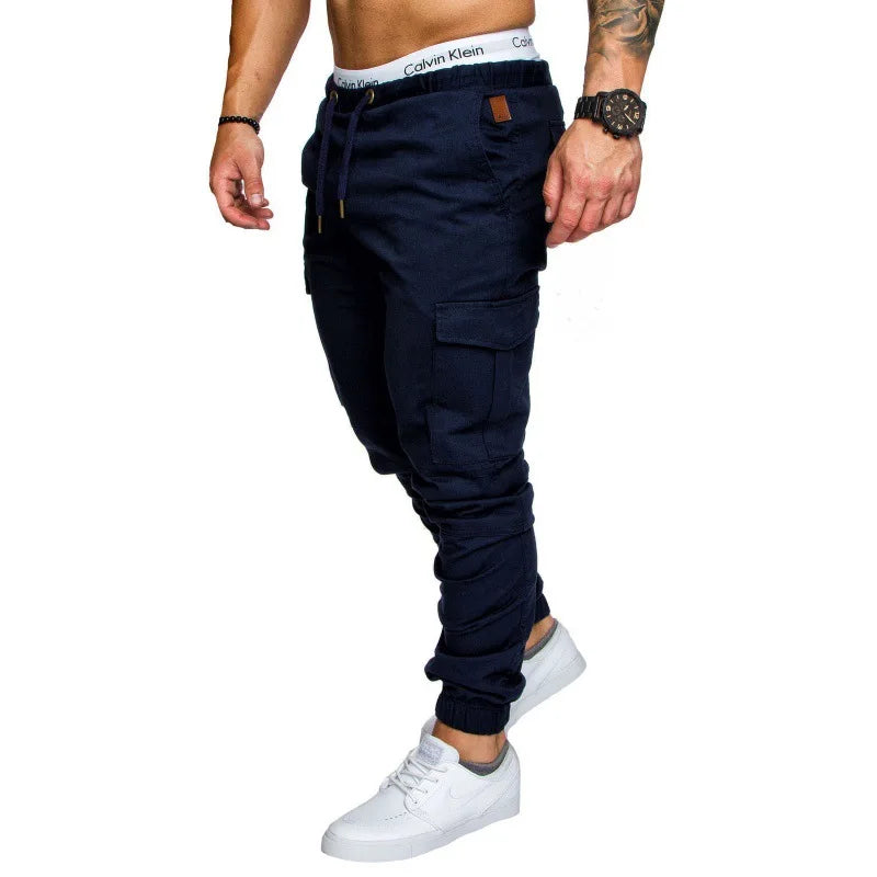 New Men's Casual Work Pants With Multiple Pockets Sports Jogger Pants