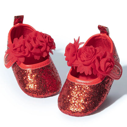 Newborn Baby Shoes Baby Boy Girl Shoes Girl Classic Bowknot Rubber Sole Anti-slip PU Dress Shoes First Walker Toddler Crib Shoes