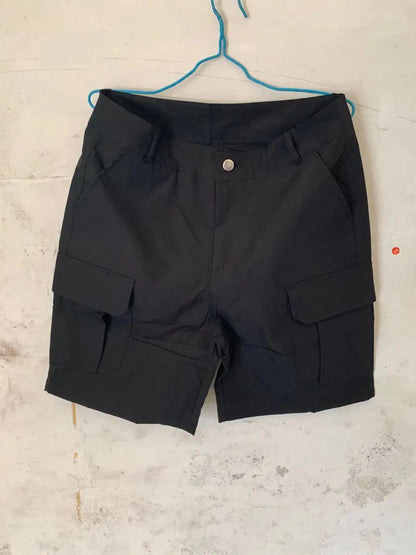 Summer Fashion Casual Tooling Shorts Men's Solid Loose Cotton Multi-pockets Cargo Pants Comfy Beach Sport Short Trousers for Men