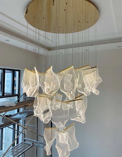 Modern Simple Led Luxurious Duplex Building Large Chandelier Living Room Creative Villa Pendant Lamp Stair Dining Hall Lighting