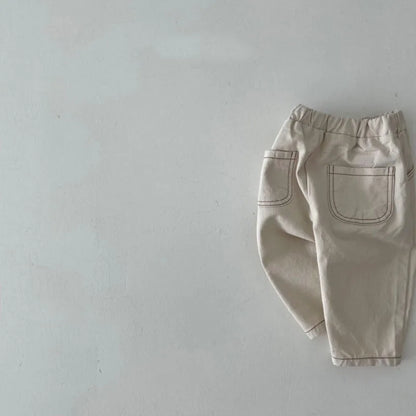 2025 Autumn New Baby Loose Jeans Solid Girls Casual Pants Infant Boys Harem Pants Newborn Toddler Packet Denim Trousers Clothes