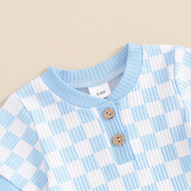 Mubi neo 3 -18 Months Newborn Baby Boy Clothes Ribbed Knit Short Sleeve Romper Shorts Set Infant Summer Outfit  Sets for Babies