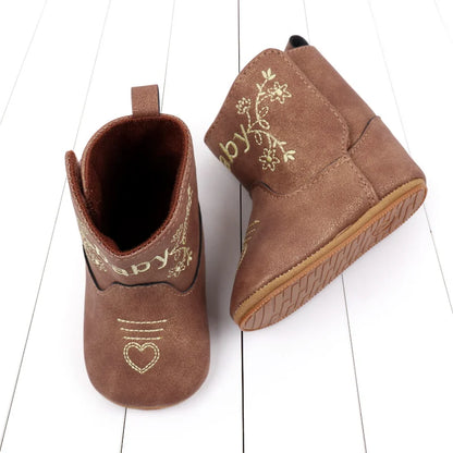 Baby Boots Made Of Soft PU and High-quality Cotton 2024 New Autumn and Winter Short Boots With Rubber Soles and Anti Slip Baby