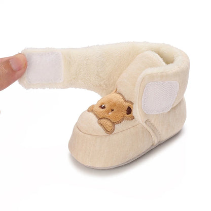 Winter Snow Baby Boots Cute Bear Warm Booties For Kids Soft Sole Infant Newborn Toddler Baby Girl Shoes