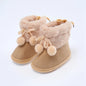 Winter Plus Velvet Snow Booties For Baby Warm Boots Shoes baby Girl Shoes Pompom Soft Sole Indoor Walking Shoe