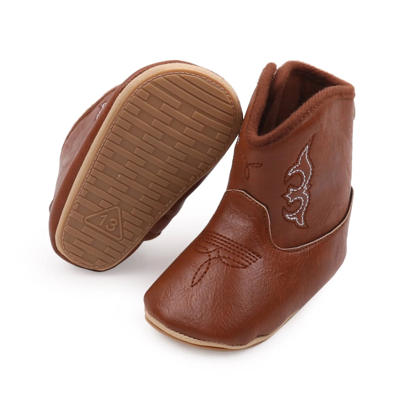 Baby Boots Made Of Soft PU and High-quality Cotton 2024 New Autumn and Winter Short Boots With Rubber Soles and Anti Slip Baby