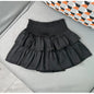 Sweet Cake Skirt Women's Ruffles Casual Simple Short Mini White Chiffon Skirt Black Korean New 2025 Puffy Ballet Style Skirts