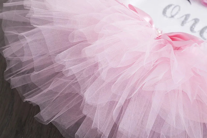 NewBorn Girls 1St Birthday Party Dress Princess 1 Year Old Ceremony Mesh Tutu Vestidos Infant Unicorn Christening Gowns