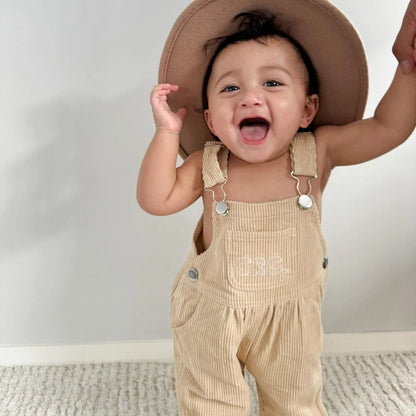 2025 Lorrainian 3-24M Baby Girl Summer Overalls Infant Wide Leg Solid Color Jumpsuit Front Pocket Suspender Pants Outfits