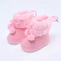 Winter Snow Baby Boots Faux Fur Warm Fluff Balls Indoor Cotton Soft Sole Infant Newborn Toddler Baby Shoes 0-18M