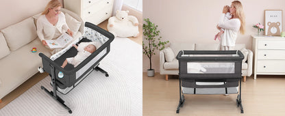 Baby Bassinet, Baby Basinet Bedside Sleeper, Easy to Fold Portable Crib Side Bassinet 2025 new Style Girl/boy bassinets